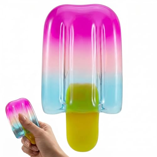 Ice Cream Squeeze Squishy, Slow Rising Sensory Fidget Toy, Soft & Stretchy Ice Cream Cone Squishy Pack for Stress Relief, Summer Sensory Toys Easter Basket Stuffers Party Favors for Adults