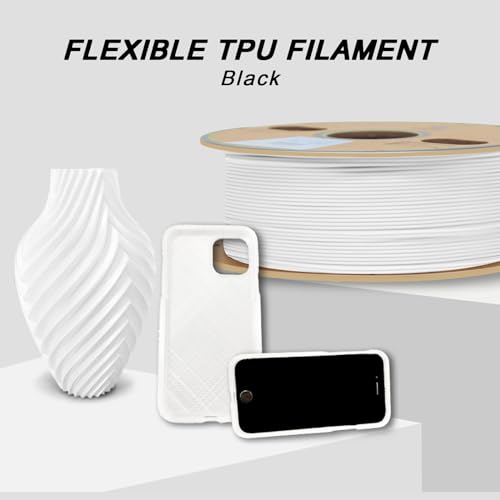 Image of YOUSU TPU Filament 1.75mm, 95A Shore Hardness TPU 3D Printer Filament,Soft Elastic & Durable, Easy Print No Stringing, High Strength for Phone Case, Wearables & Functional Parts, White,1kg Spool.