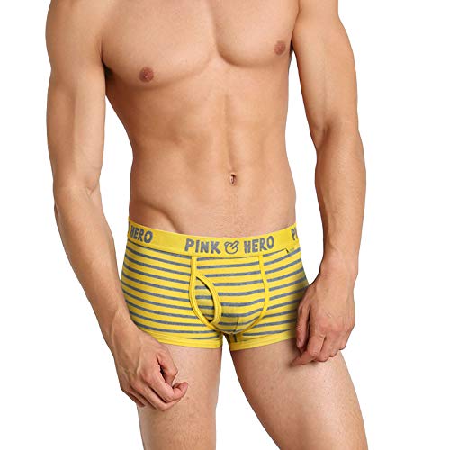 Pink Hero Trunks Fashion Design Boxer Atmungsaktive Männer Unterwäsche Underwear (Gelb, M (Europe Size S)) Cover