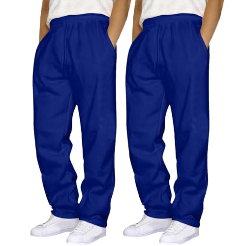 Franterd Sweatpants for Men Baggy Straight Leg Casual Gym Pants Elastic Waist Athletic Jogger Lounge Sweat Pants with Pockets