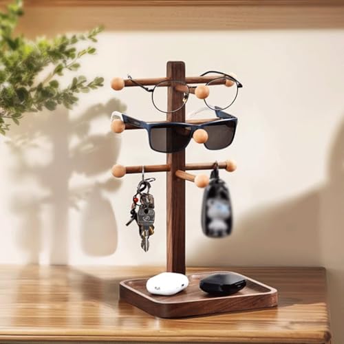 Support à lunettes anti rayures en bois multicouche de rangement
