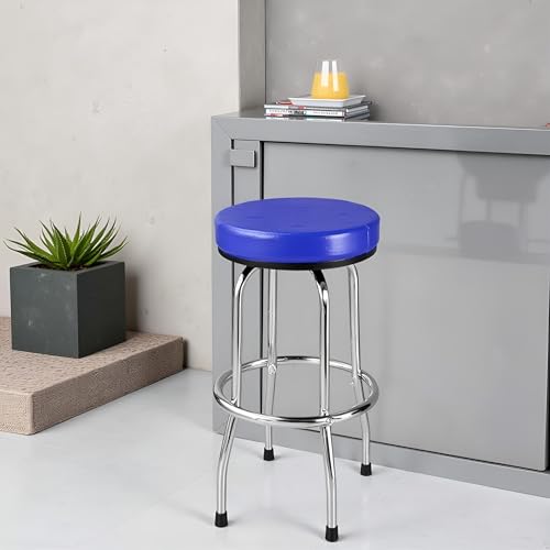 Image of Big RED ATRP6185U-1 Torin Swivel Bar Stool: Padded Garage /Shop Seat with Chrome Plated Legs, Blue