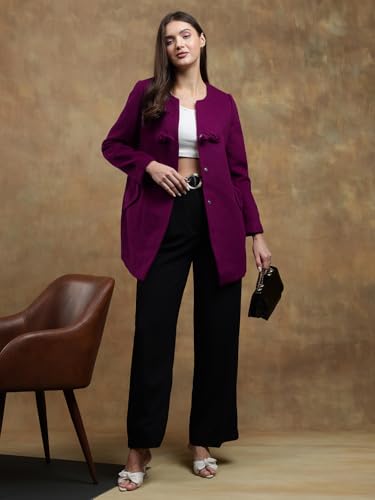 Image of KOTTY Womens Cotton Blend Standard Length Elegant Style Coat - Classic Style with Modern Detailing