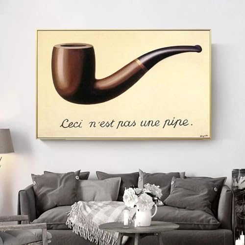 Ceci n'est pas une pipe toile Magritte 70x100cm pour la décoration du salon