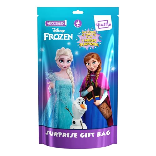 Image of Shuffle Frozen Surprise Gift Bag for Girls | 6-in-1 Elsa & Anna Themed Activity & Stationery Kit with Mega Surprise | Birthday Return Gift for Kids