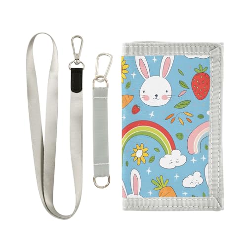 ALAZA Kids Wallets for Boys Girls Toddler Trifold Wallet Children Small Cute Rabbit Carrot with Zipper Coin Pocket