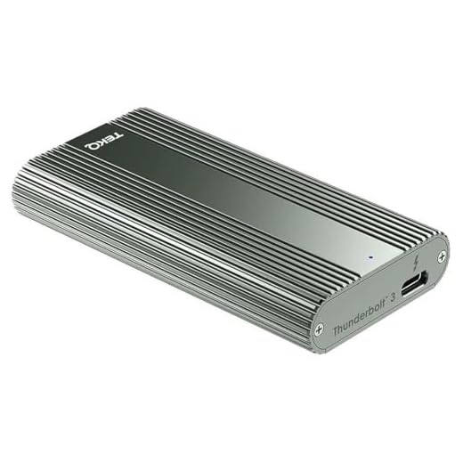 TEKQ [Intel Certified] Thunderbolt 3 External Portable SSD, Bus Powered, (Compatible with Thunderbolt 4 and USB 4 Devices) (Crucial P2 2TB, SG)