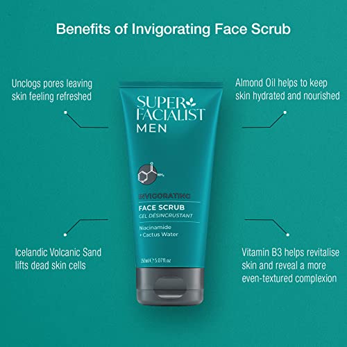 Super Facialist for Men Energising Face Wash with Vitamin B 3 - Gentle Exfoliator & Blackhead Remover to Unclog Pores with Shea Butter & Almond Oil, Vegan Friendly, 150 ml - Image 3
