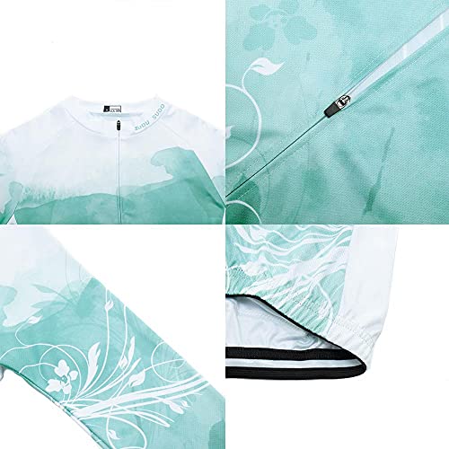 Sudusudo Women's Cycling Jersey Set Bike Shirt Long Sleeve Cycling Clothing Bicycle Bib Pants With 20D Gel Padded #TOP3