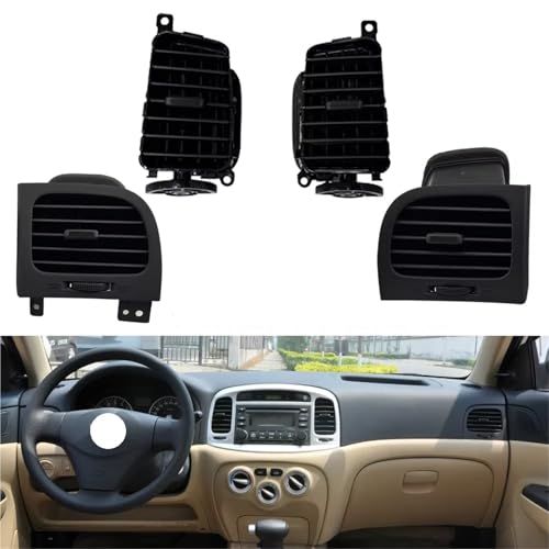 Grille d'aération centrale Hyundai Accent 2006-2011 tableau de bord 4pcs - 3