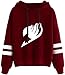 FLYCHEN Femme Sweats à Capuche Fairy Tail Adulte Cosplay Manches Longues(Rouge-DLogo, S)