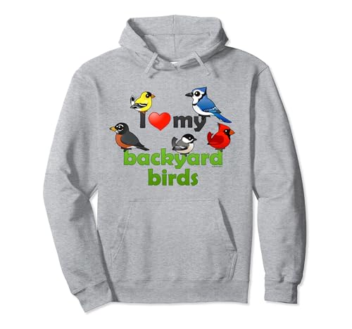 Birdorable I Love My Backyard Birds Cute Cartoon Pullover Hoodie