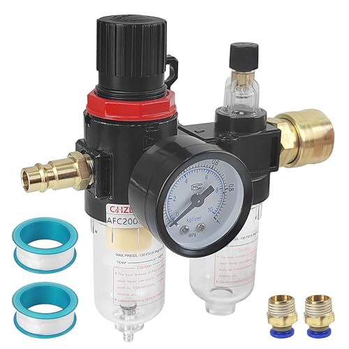 1/4 Filtro Aire Compresor, Separador de Agua y Aceite para Maquinaria y Equipos, Separador Agua-aceite, Regulador de Presión para Compresor, Regulador de Presión de Aire (1)