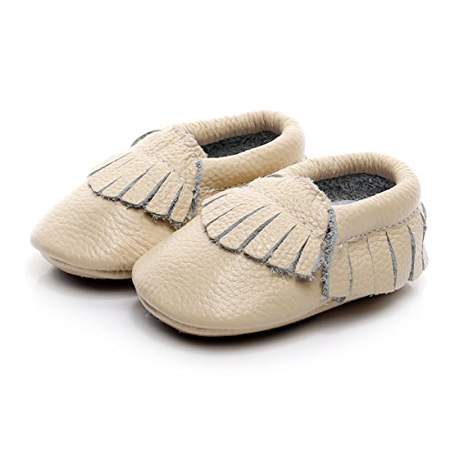 Hongteya 4344940814 Leather Baby Moccasins Hard Soled Tassel Crib Toddler Shoes thumb #5