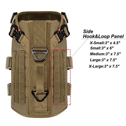 Icefang Tactical Dog Operation Harness With 6X Buckle,Dog Molle Vest With Handle,3/4 Body Coverage,Hook And Loop Panel For Id Patch,No Pulling Front Clip (L (28"-35" Girth), Coyote Brown) #TOP3