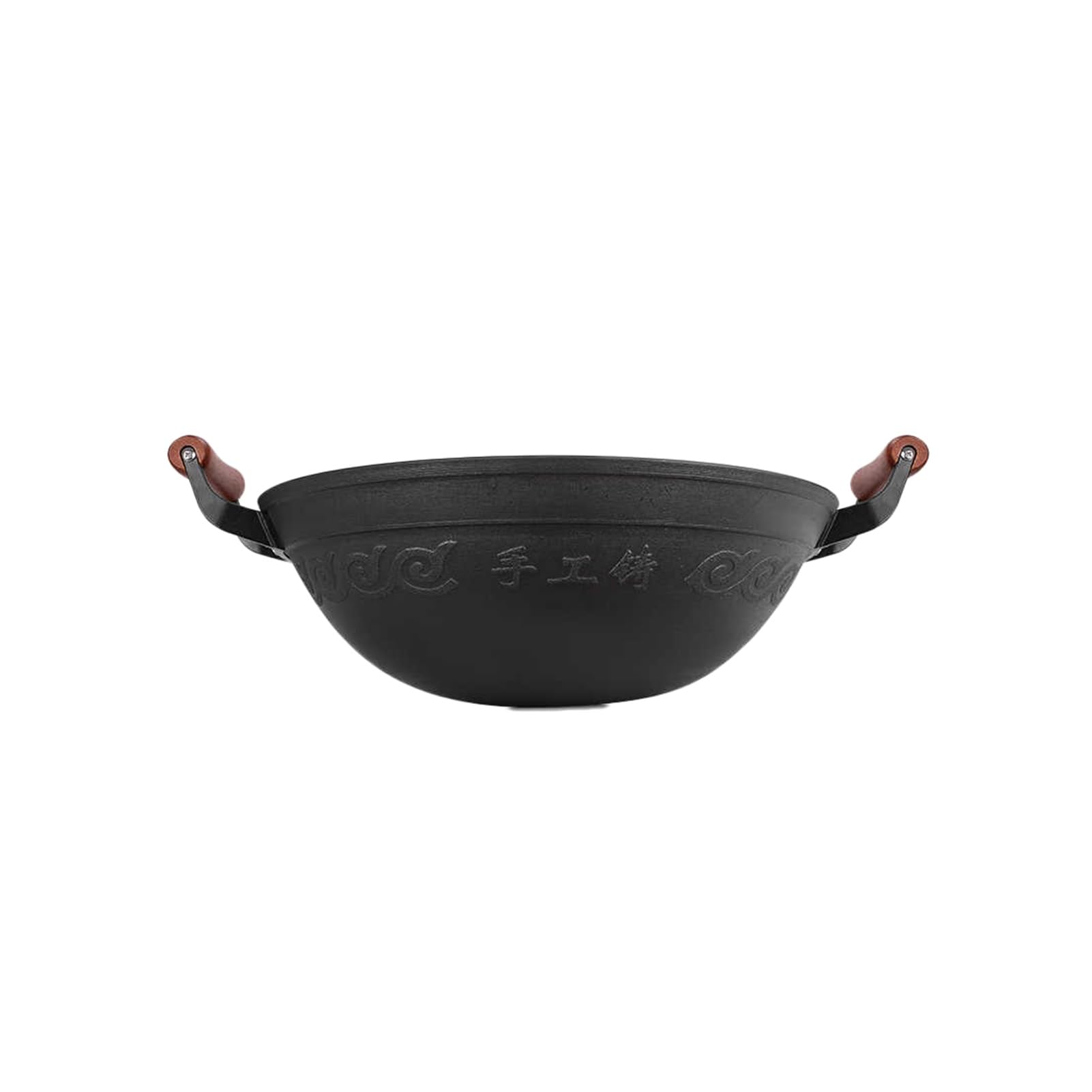 Genérico Wok Con Mango, De Hierro Tapa Vidrio, Diseño Que Se Mantiene Fresco, Compatible Todas Las Estufas, For Freír Porciones Grandes Alimentos(40cm)