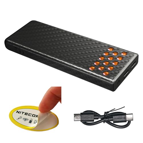 Nitecore Carbo 10000 Gen2 10000mAh Power Bank, 30W Fast Charging Ultra-Light Carbon Fiber, Dual...