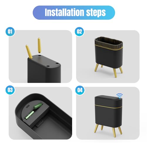 Corbeille étroite plastique automatique pour petits espaces de bureau