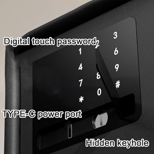 Caja de seguridad digital con sistema de alarma de código y llave, estantes extraíbles, caja fuerte para documentos, dinero, medicamentos, pasaportes y almacenamiento de joyas