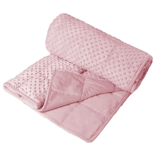 Image of ALANSMA Reversible Weighted Blanket for All Season, Luxury Velvet, Warm and Cool, Adult Kids 5Lb Weighted Blanket, Enjoy Sleeping Anywhere(Pink,36 inchx48 inch 5lbs)
