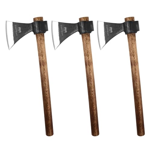16.5 Throwing Axe, 3 Pack Throwing Axe and Tomahawks with High Carbon Steel and Beech Wood Handle, Well Balanced, Great for Axe Games, Recreation and