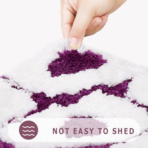 Image of TOIVO You Look Good Bath Mat - Stylish Funny Pink Bathroom Rug with Cute Words, Absorbent & Non-Slip - 25x21 inch (Purple)