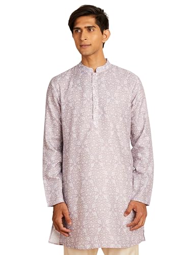 Image of Amazon Brand - Symbol Men's Polyester Festive Printed Long Kurta (Regular Fit)