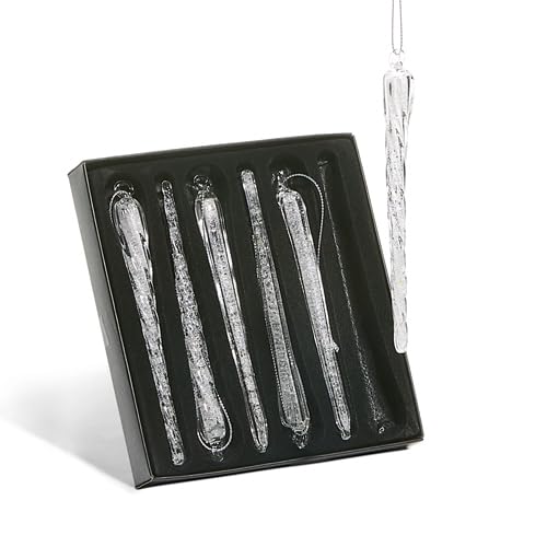 Stalactites en verre suspendre décoration sapin noël glaçon transparent