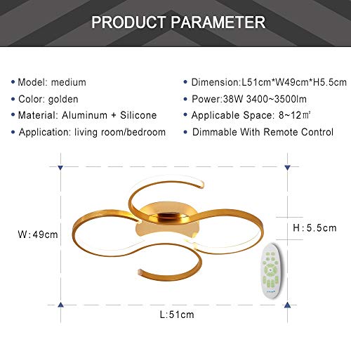 LED Plafoniera, 38W 3500lm Dimmerabile con