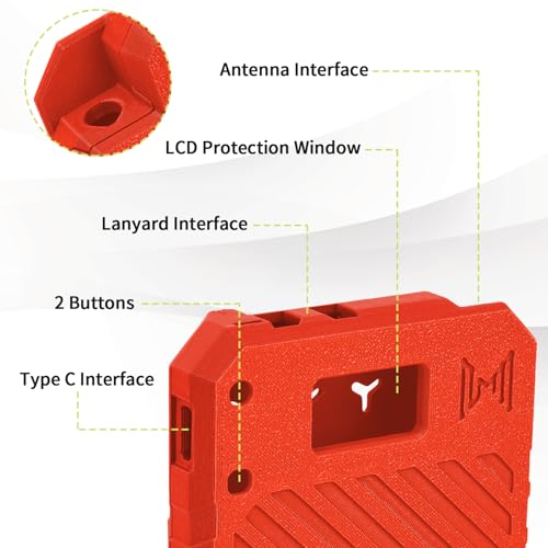 1 Packung ESP32 für Heltec V3 Gehäuse, LoRa-Entwicklungsboard, Meshtastic-Gehäuse mit Antennenanschluss und Typ-C-Schnittstelle, (N33,Rot)