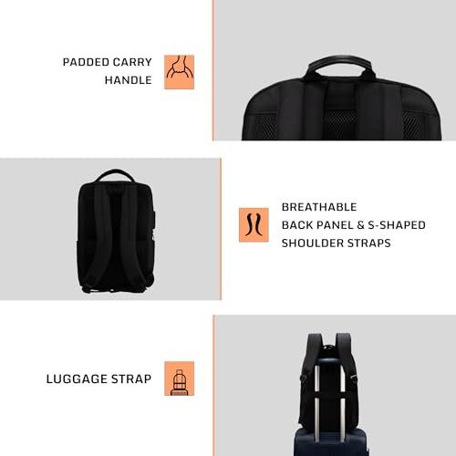 Image of F Gear Rogue Premium Laptop Backpack for Men & Women | 21L Water-Resistant College & Office Bag | Fits 17 Inch Laptop | USB & Type C Charging Port, Sleek Design, Luggage Strap, Multiple Pockets