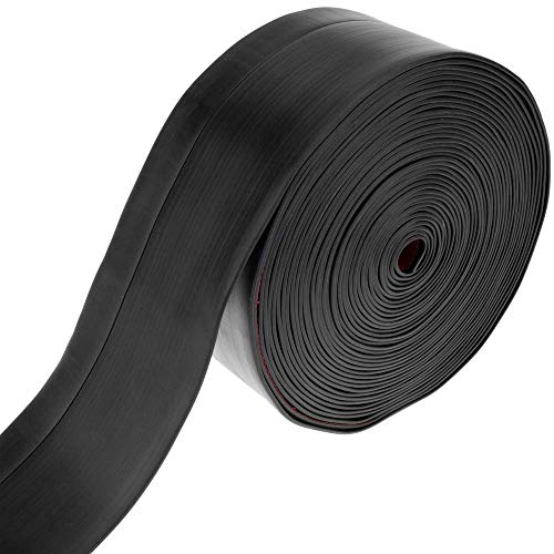PrimeMatik - Rodapié Flexible Autoadhesivo 50 x 20 mm. Longitud 10 m Negro