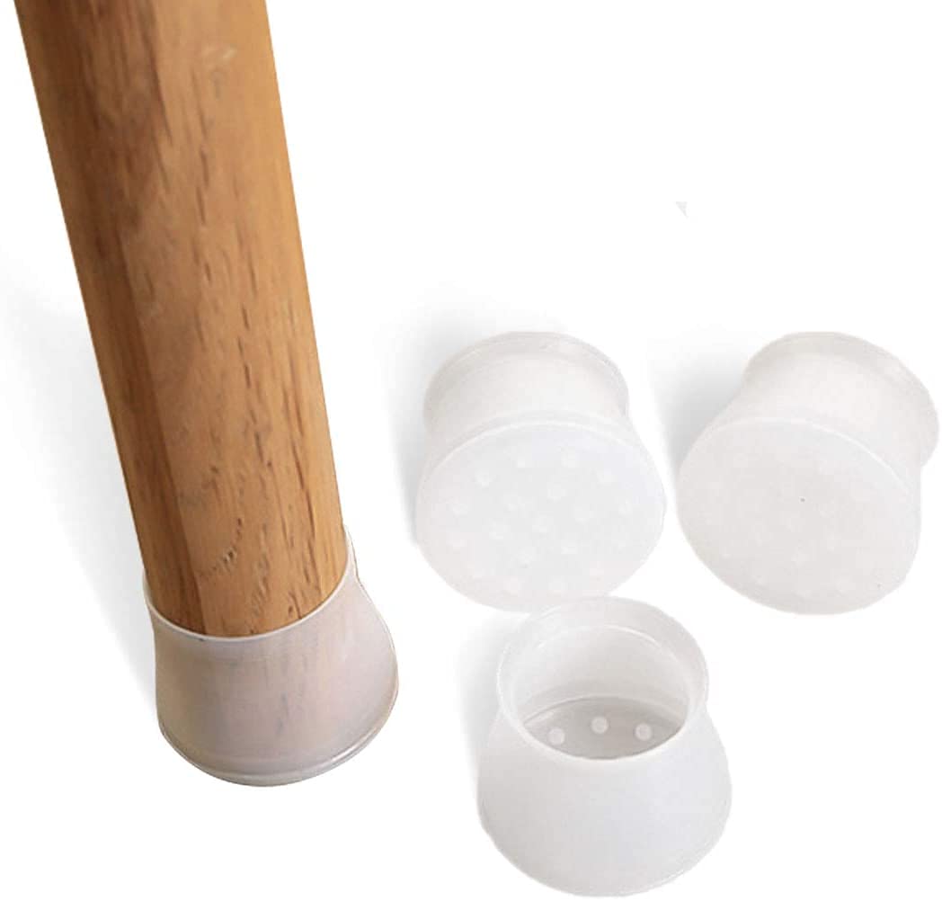 16Pcs Silicone Chair Leg Protectors, Round & Square Furniture Feet Cover Anti-Slip Prevents Scratches and Noise