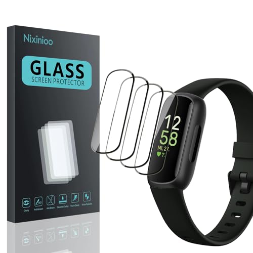 Nixinioo [4 Piezas] Compatible con Fitbit Inspire 3 Protector de Pantalla, HD TPU Suave láminas Protectora, 3D Película Protectora, Sin Burbujas, Antiarañazos Fácil de Instalar