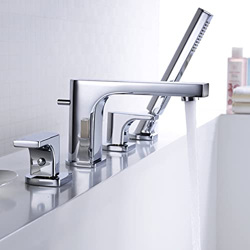 Robinet latéral de baignoire style contemporain avec commande eau chaude froide - 3