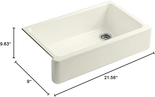 Vista 347 de Kohler Fregadero de la granja Kohler Whitehaven, Frente al delantal altos, K-6489-0, Blanco