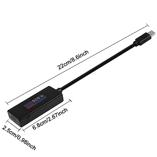 Image of XMSJSIY USB C Voltage Tester Meter Type C Voltage and Current Tester Meter, Power Bank Capacity 4-30V 0-6.5A 195W Digital Multimeter Type C USB Charger with Color LCD Display- 1Pcs
