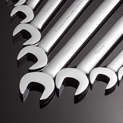 Qnkaa Ratchet Spanner Set Combination Wrench 12 Piece Metric Sizes from 8mm to 19mm with Roll Bag, Perfect for Home, Bike, Car Repairs 5 Qnkaa Ratchet Spanner Set Combination Wrench 12 Piece Metric Sizes from 8mm to 19mm with Roll Bag, Perfect for Home, Bike, Car Repairs - Image 5
