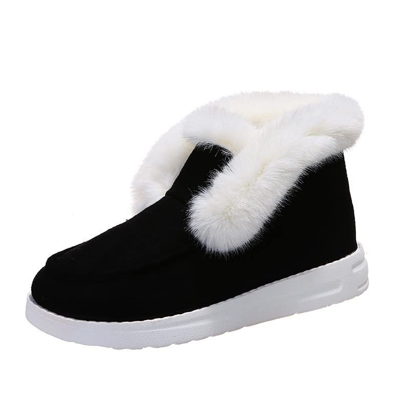 Fuzzy Slippers Women Plush Platform Fleece Lining Cozy Shoes Indoor Outdoor Winter Warm Fuzzy House Slipper Soft Slip on Faux Fur Lined Slipper House Shoes