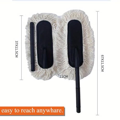Image of Fuelbyte Super Soft Microfiber Car Duster with Long Handle Lint and Scratch Free Bristles Car Cleaning Brush with Long Bristles for Easy Dust Remover Glass Cleaning for Car Detailing, Waxing (A1)