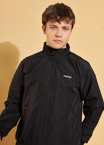 Image of Dollar Men's Polyester Solid Windcheater Jacket With Zipper Pockets