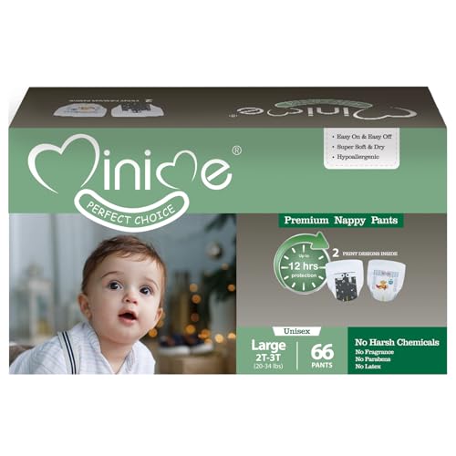 Image of Minime Baby Training Pants - Size 2T-3T (20-34 lbs), 66 Count, Premium Hypoallergenic Training Underwear, Fragrance Free Disposable Baby Diaper Pants