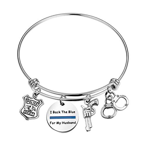 Zuo Bao Police Officer Wife Gift Police Officer Fiancee Bracelet Cops Girlfriend Gift I Back The Blue for My Husband Jewelry Sheriff Wife Gift