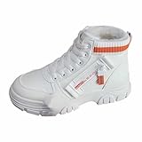 Damen Winterstiefel Warm Fleece Gefüttert Slip Bequem Casual Fashion Schuhe Für Kaltes Wetter (White1, 42)