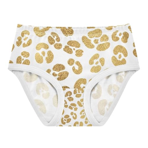 Gold Leopard Spots White Underwear Toddler Girl, Underwear Girls, 2T–8 Years