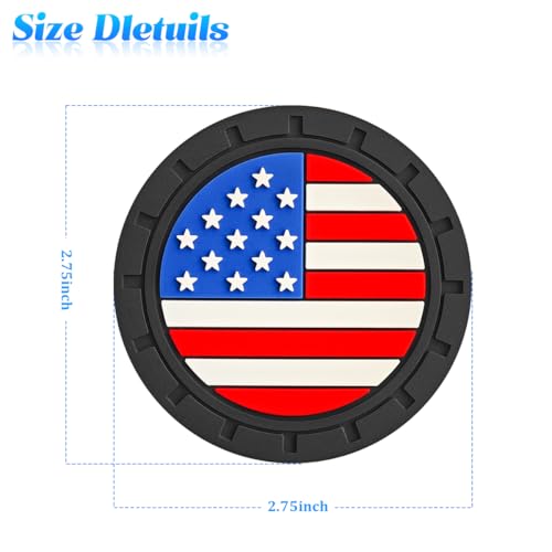 Portavasos para carro con diseño bandera USA, 4 unidades miniatura 2