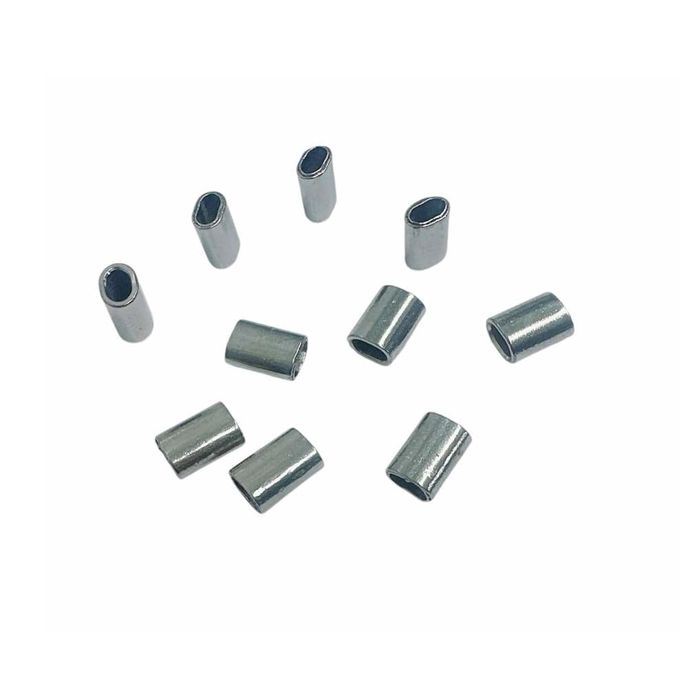 10 Pc 3/32'' Marine Stainless Steel Wire Rope Oval Sleeve Sleeves Crimping SS316