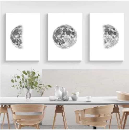 Art mural abstrait phases de la lune impression sur toile haut de gamme - 2