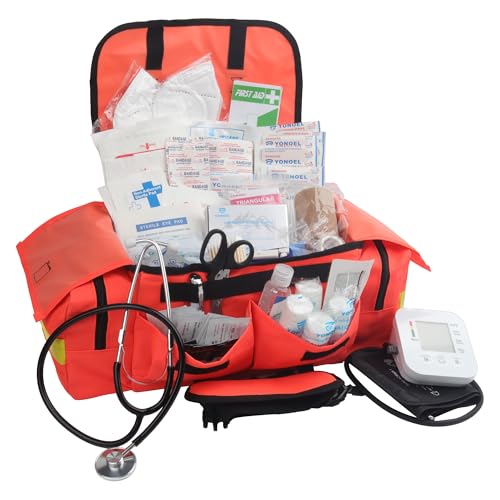 EMT 1st Emergency Responder First Aid Kit | Medical Trauma Bag for Disaster Preparedness | Perfect for Wilderness, Camping, Home, Car, & Office | Our Lightweight Kits Come with 40 Unique Items