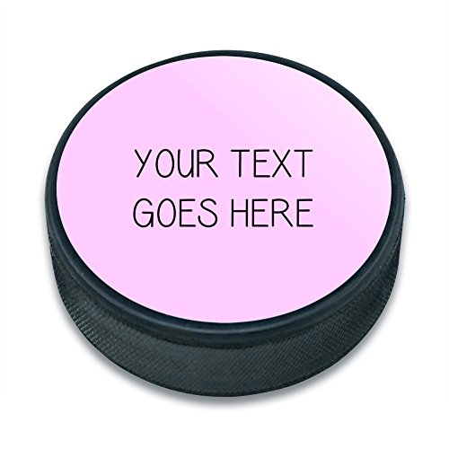 Graphics and More Personalized Custom Pink Background Any Occasion Ice Hockey Puck
